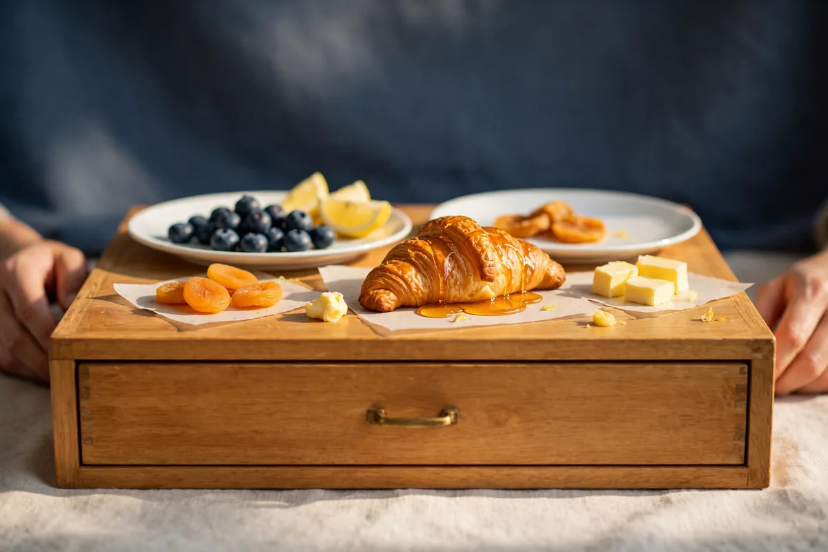 A wooden drawer on a table