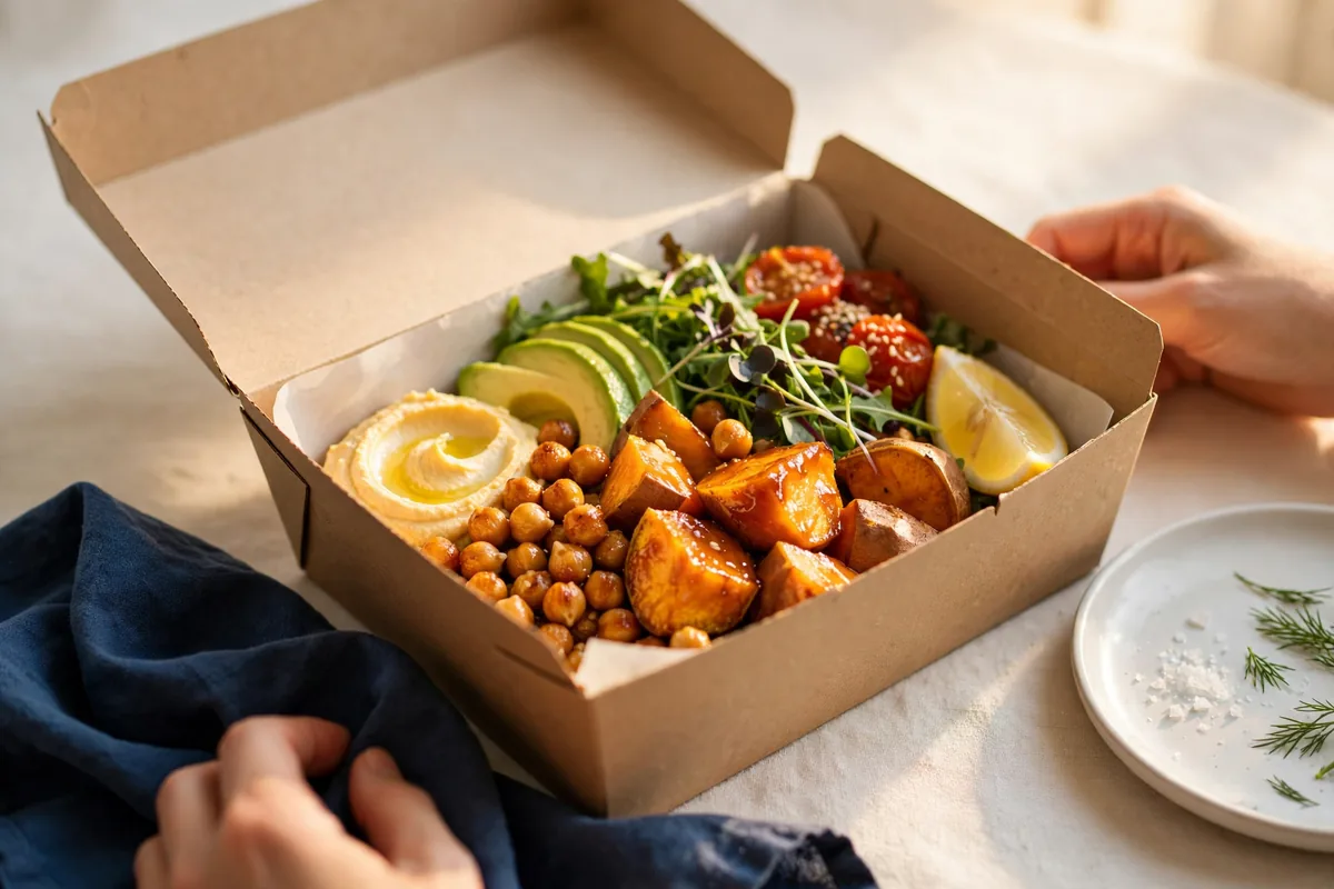 A plain takeaway box