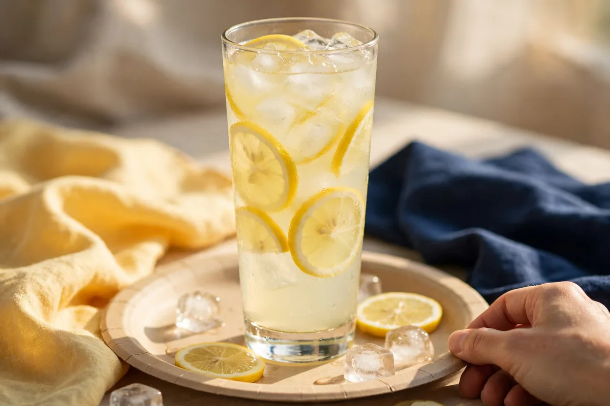 A glass of lemonade